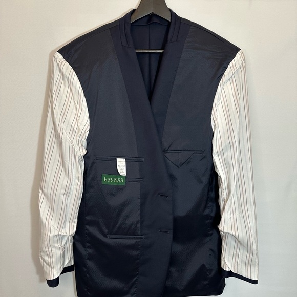 Lauren Ralph Lauren 100% Wool Mens Sports Coat Jacket Blazer Gold Buttons Blue - Picture 7 of 14